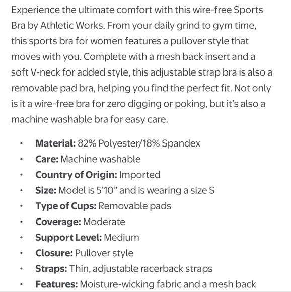 NWT Athletic Works Women’s Plus Size Racerback White Sports Bra XXXL 22 - Picture 4 of 8